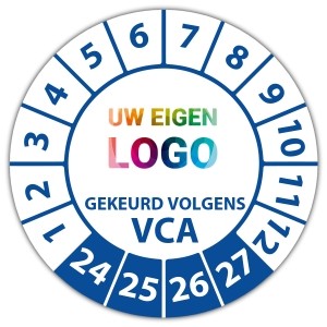 Keuringssticker gekeurd volgens VCA op vel - VCA keuringsstickers logo