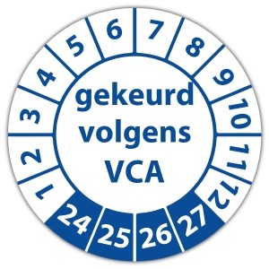 Keuringssticker gekeurd volgens VCA op vel - VCA keuringsstickers