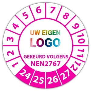 Keuringssticker gekeurd volgens NEN 2767 op vel - Keuringsstickers NEN-normen logo