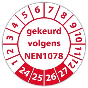 Keuringssticker gekeurd volgens NEN 1078 op vel - Keuringsstickers NEN-normen