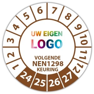 Keuringssticker volgende NEN 1298 keuring op vel - Keuringsstickers NEN-normen logo