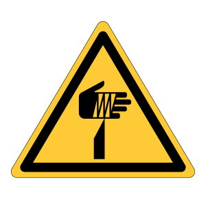 Waarschuwingssticker Snijgevaar (W022) - Waarschuwingsstickers
