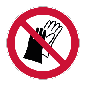 Verbodsticker Handschoenen verboden (P028) - Verbodstickers