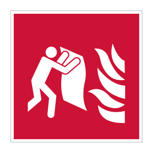 Brandpreventie sticker Blusdeken (F016) - Brandpreventie stickers