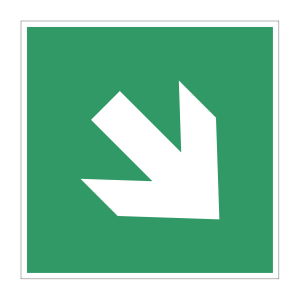 Nooduitgang sticker Vluchtweg schuin pijl (A090) - Nooduitgang stickers