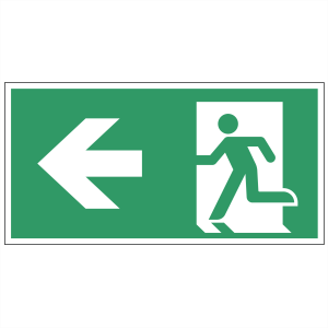Nooduitgang sticker Vluchtweg naar links (A270E001) - Nooduitgang stickers
