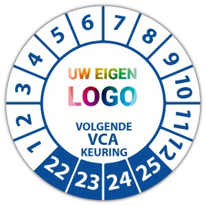 Keuringssticker volgende VCA keuring - Keuringsstickers met uw logo logo