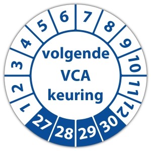 Keuringssticker volgende VCA keuring