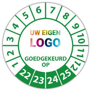 Keuringssticker goedgekeurd op - Keuringsstickers op rol logo