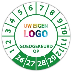 Keuringssticker goedgekeurd op - Keuringsstickers op rol logo