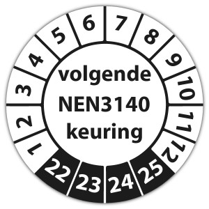 Keuringssticker volgende NEN 3140 keuring - NEN3140 keuringsstickers - Machines en gereedschappen