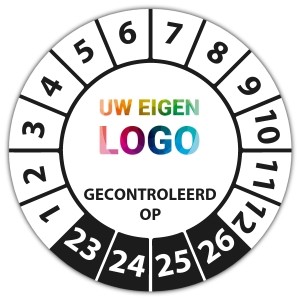 Keuringssticker gecontroleerd op - Keuringsstickers op rol logo