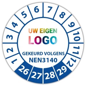 Keuringssticker gekeurd volgens NEN 3140 - Keuringsstickers met uw logo logo