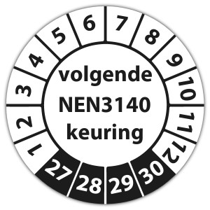 Keuringssticker volgende NEN 3140 keuring - Keuringsstickers High Tack