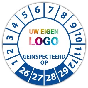 Keuringssticker geinspecteerd op - Keuringsstickers op vel logo