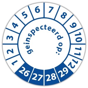 Keuringssticker geinspecteerd op - Keuringsstickers op vel