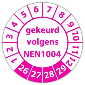 Keuringssticker gekeurd volgens NEN 1004 - Keuringsstickers op rol