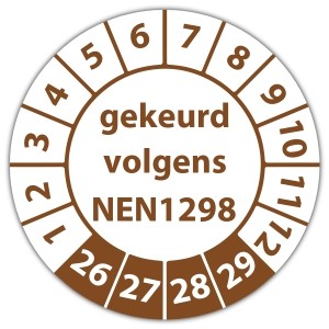 Keuringssticker gekeurd volgens NEN 1298 - Keuringsstickers NEN-normen