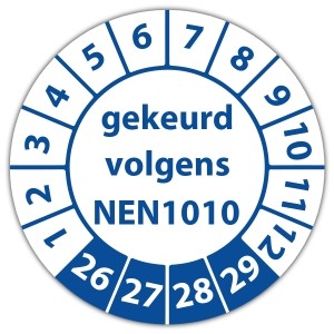 Keuringssticker gekeurd volgens NEN 1010 - Keuringsstickers NEN-normen