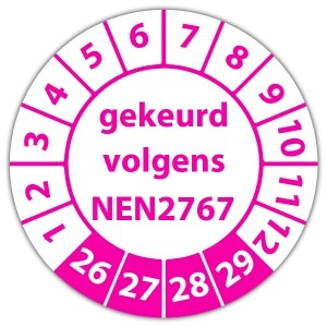 Keuringssticker gekeurd volgens NEN 2767 - Keuringsstickers NEN-normen