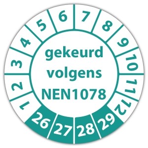 Keuringssticker gekeurd volgens NEN 1078 - Keuringsstickers NEN-normen
