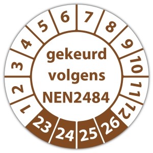 Keuringssticker gekeurd volgens NEN 2484 - Keuringsstickers met uw logo