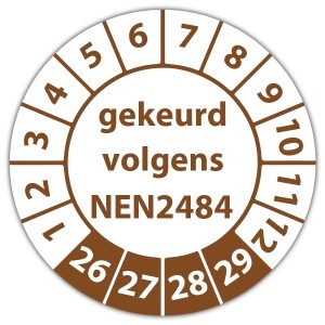 Keuringssticker gekeurd volgens NEN 2484 - Keuringsstickers met uw logo