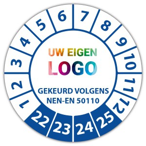 Keuringssticker gekeurd volgens NEN-EN 50110 - Keuringsstickers NEN-normen logo