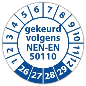 Keuringssticker gekeurd volgens NEN-EN 50110 - Keuringsstickers NEN-normen