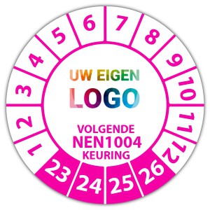 Keuringssticker volgende NEN 1004 keuring - NEN1004 keuringsstickers - Rolsteigers logo