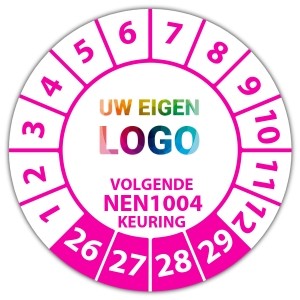 Keuringssticker volgende NEN 1004 keuring - Keuringsstickers op vel logo