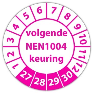Keuringssticker volgende NEN 1004 keuring - Keuringsstickers NEN-normen