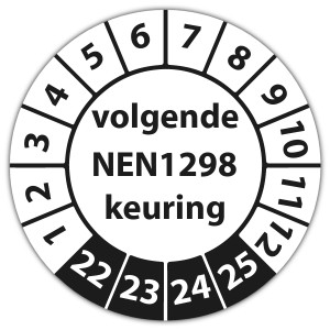 Keuringssticker volgende NEN 1298 keuring - Keuringsstickers NEN-normen