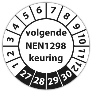 Keuringssticker volgende NEN 1298 keuring - Keuringsstickers NEN-normen
