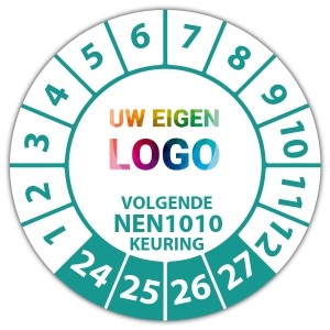 Keuringssticker volgende NEN 1010 keuring - Keuringsstickers op vel logo