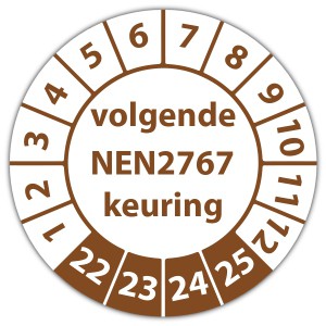 Keuringssticker volgende NEN 2767 keuring - Keuringsstickers NEN-normen