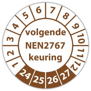 Keuringssticker volgende NEN 2767 keuring - Keuringsstickers NEN-normen