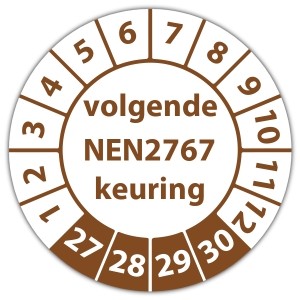 Keuringssticker volgende NEN 2767 keuring - Keuringsstickers NEN-normen
