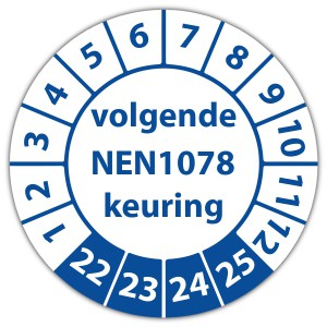 Keuringssticker volgende NEN 1078 keuring - Keuringsstickers NEN-normen