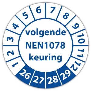 Keuringssticker "volgende NEN 1078 keuring"