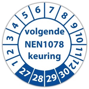 Keuringssticker volgende NEN 1078 keuring - Keuringsstickers NEN-normen