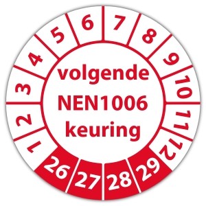 Keuringssticker "volgende NEN 1006 keuring"
