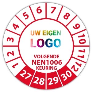 Keuringssticker volgende NEN 1006 keuring - Keuringsstickers NEN-normen logo