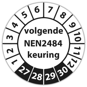Keuringssticker volgende NEN 2484 keuring - Keuringsstickers NEN-normen