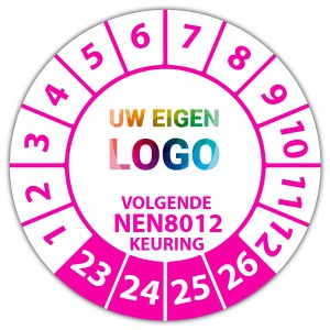 Keuringssticker volgende NEN 8012 keuring - Keuringsstickers NEN-normen logo