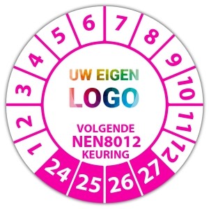 Keuringssticker volgende NEN 8012 keuring -  logo