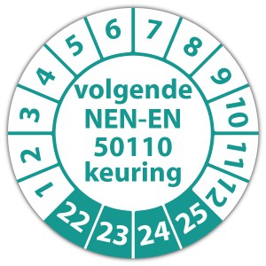 Keuringssticker volgende NEN-EN 50110 keuring - Keuringsstickers NEN-normen