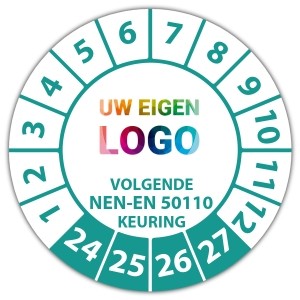 Keuringssticker volgende NEN-EN 50110 keuring - Keuringsstickers NEN-normen logo