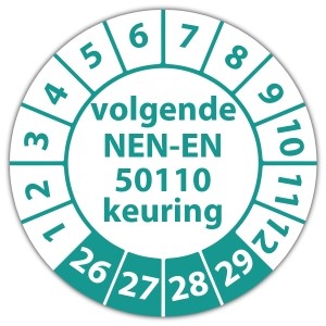 Keuringssticker volgende NEN-EN 50110 keuring - 