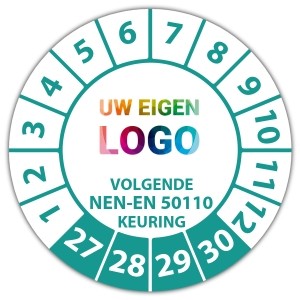 Keuringssticker volgende NEN-EN 50110 keuring - Keuringsstickers NEN-normen logo